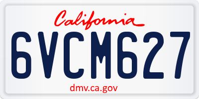 CA license plate 6VCM627