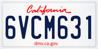 CA license plate 6VCM631