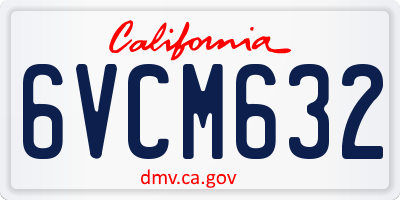 CA license plate 6VCM632