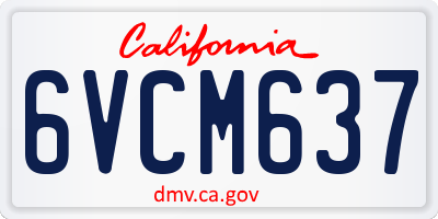 CA license plate 6VCM637