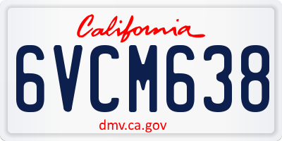 CA license plate 6VCM638