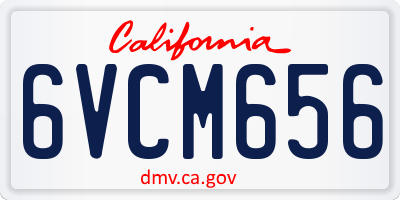 CA license plate 6VCM656