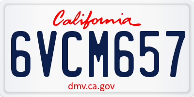 CA license plate 6VCM657