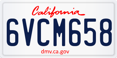 CA license plate 6VCM658
