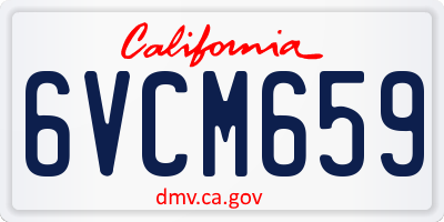 CA license plate 6VCM659