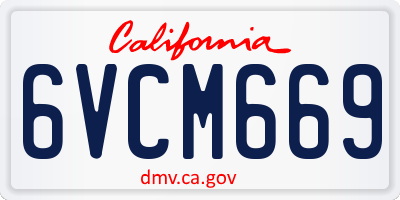 CA license plate 6VCM669