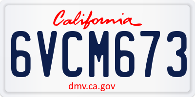 CA license plate 6VCM673