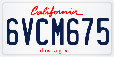 CA license plate 6VCM675