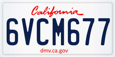 CA license plate 6VCM677