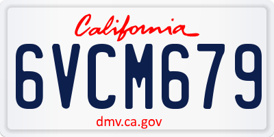 CA license plate 6VCM679