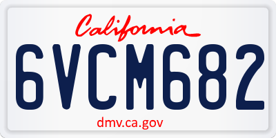 CA license plate 6VCM682