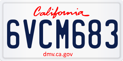 CA license plate 6VCM683