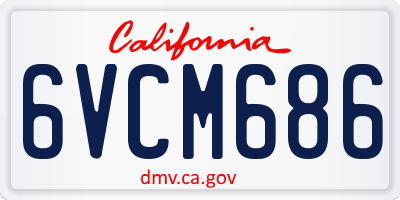 CA license plate 6VCM686