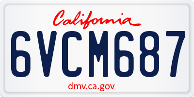 CA license plate 6VCM687