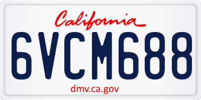 CA license plate 6VCM688
