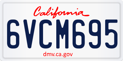 CA license plate 6VCM695