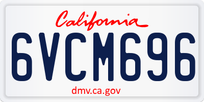 CA license plate 6VCM696