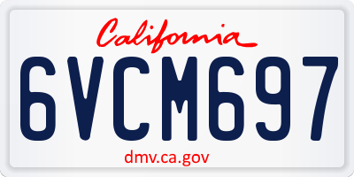 CA license plate 6VCM697