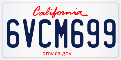 CA license plate 6VCM699