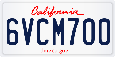 CA license plate 6VCM700