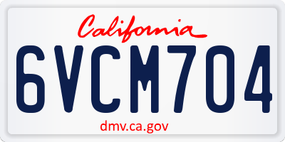 CA license plate 6VCM704