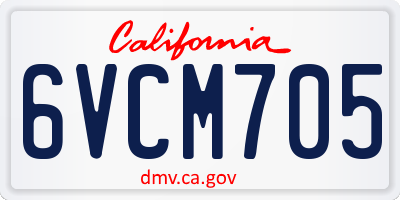 CA license plate 6VCM705