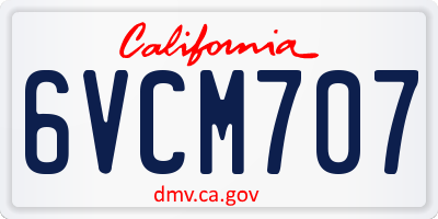 CA license plate 6VCM707