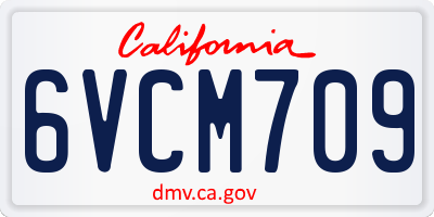 CA license plate 6VCM709