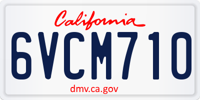 CA license plate 6VCM710