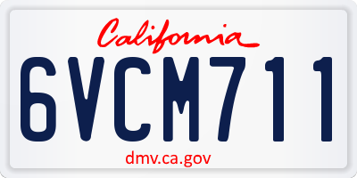 CA license plate 6VCM711