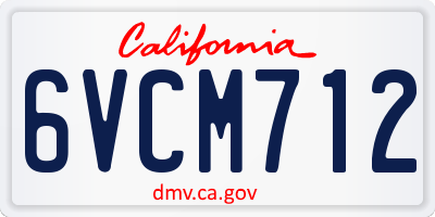 CA license plate 6VCM712