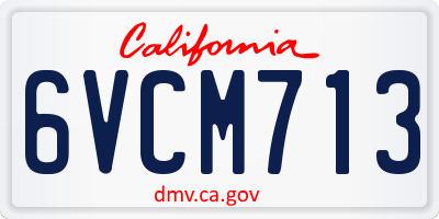 CA license plate 6VCM713