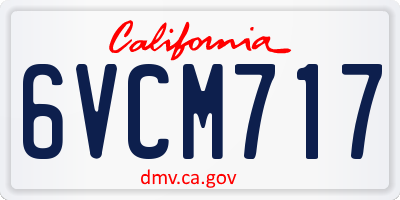 CA license plate 6VCM717