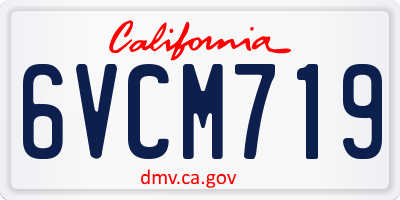 CA license plate 6VCM719