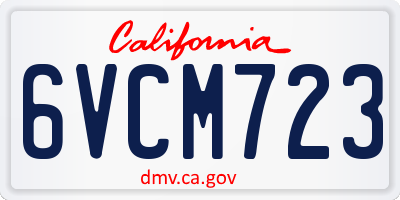 CA license plate 6VCM723