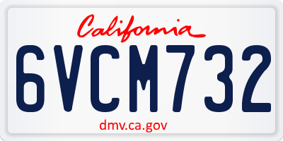 CA license plate 6VCM732