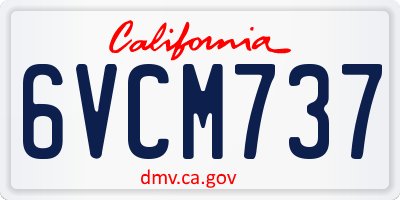 CA license plate 6VCM737
