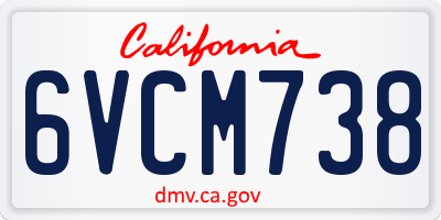 CA license plate 6VCM738