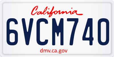 CA license plate 6VCM740