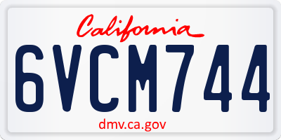 CA license plate 6VCM744