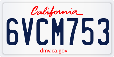 CA license plate 6VCM753