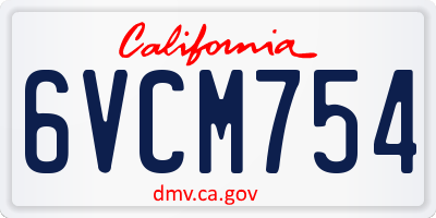 CA license plate 6VCM754