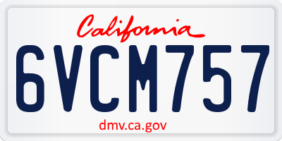CA license plate 6VCM757