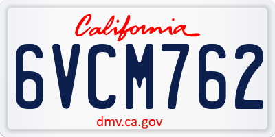 CA license plate 6VCM762