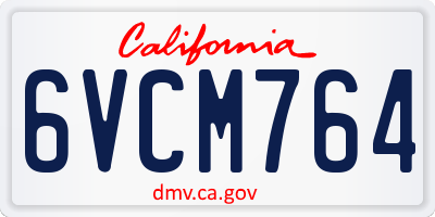 CA license plate 6VCM764