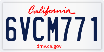 CA license plate 6VCM771