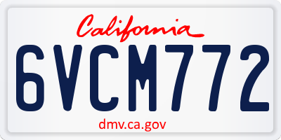 CA license plate 6VCM772