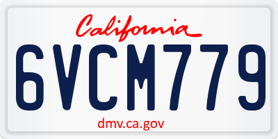 CA license plate 6VCM779