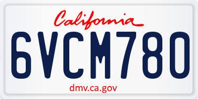 CA license plate 6VCM780