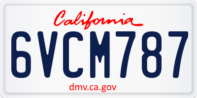 CA license plate 6VCM787